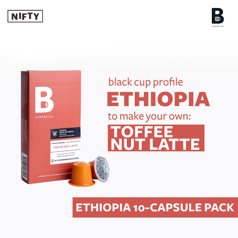 B Coffee Ethiopia Toffee Nut Latte 10 Capsule Pack