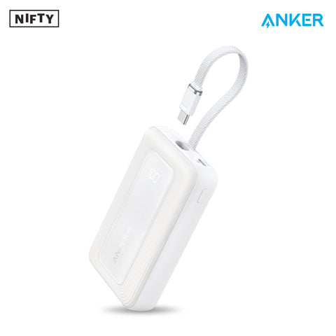 Anker Zolo Power Bank (10,000mAh, 30W) Portable Charger with Built-in USB-C Cable