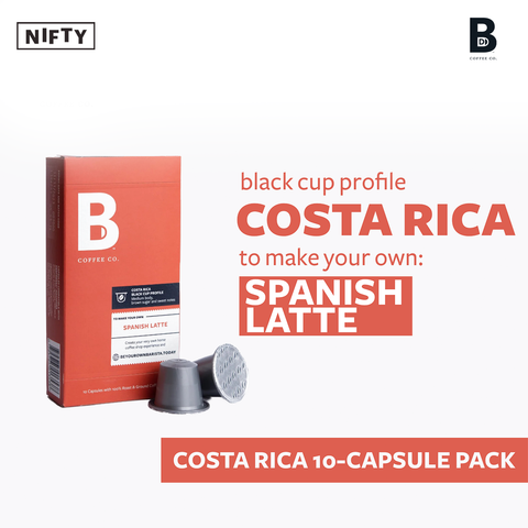 B Coffee Costa Rica Spanish Latte 10 Capsule Pack